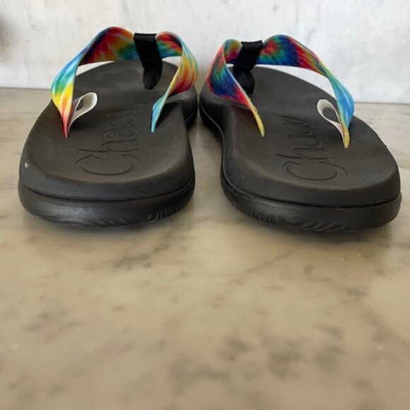 CHACO Chillos Flip Flop Dark Tie Dye Noir 8 M - Picture 7 of 16